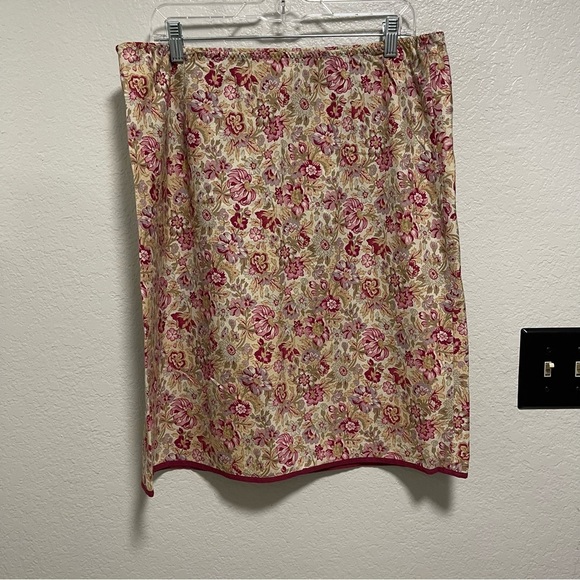 Banana Republic Linen Blend Midi Floral Pull On Skirt Size 14 - Picture 4 of 5